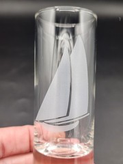 Royal Copenhagen 1994 Cordial Schooner Shooter Glasses Set Of 6 Wooden Crate EUC