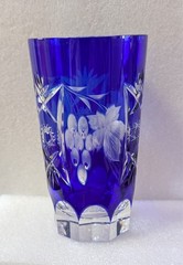 VTG Nachtmann TRAUBE Cut-to-Clear Blue Crystal Highball Glass,24% Lead, 11oz