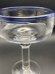 2 Sonoma Life + Style Nantucket Collection Coupe/Margarita Glasses, Blue Stripes