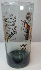 Vintage MCM Federal Glass 22K Zodiac Aquarius Tumbler/Highball Glass