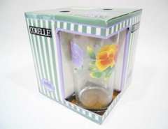 ❤️New 4 CORELLE Pansy SUMMER BLUSH 16-oz TUMBLER GLASSES *Pink Yellow Red Purple
