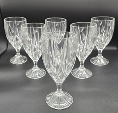 6 Stuart Luxury Crystal Iced Tea Glasses STU114 «Redhouse» Cut Leaf-and-Line