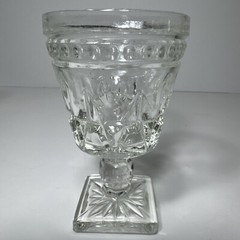 Indiana Glass Colony Park Lane Clear Pedestal Water Glass circa 40s, 4.5” NICE