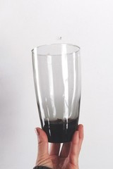Set of 2 Vintage Libbey Classic Smoke Highball Glass Tumbler MCM Weighted Minima