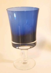 Vintage Denby Mirage Cobalt Blue Water Goblet Large Wine Glass 6.5″ 3 In Stock