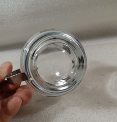 Set of 2 Libbey Glass Co. Silver Leaf 3 1/4-Inch Cups Mugs With Metal Handles