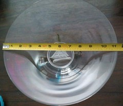 Vtg.Clear Glass Nautical Etched Intaglio Clipper Ship W/ 4 Legged Brass Stand