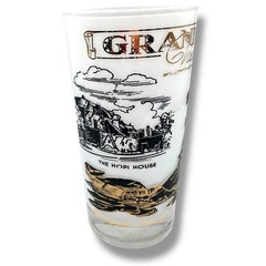 Vintage Grand Canyon Souvenir Glass Frosted Tumbler Hazel Atlas MCM Cocktail