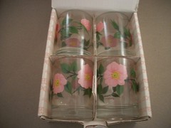 New in Box Set of 4 Franciscan «DESERT ROSE» Double Old Fashioned Glasses 14 oz