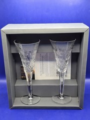 Waterford Crystal Millennium Collection Prosperity Pattern NIB Toasting Flutes