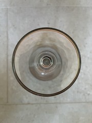 VTG J Preziosi Lavorato Crystal Wine Glass Silver Accents Hand Blown 6oz EXC