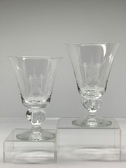 Vintage Swedish Crystal «North Star» Water Goblets – Flared Stemware Pair of 2