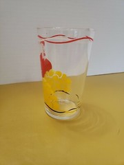 Vintage Federated Red Chicken/hen glass with Golden Eggs