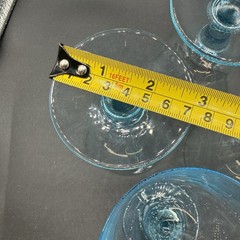 4 Vintage Bryce Glass Mode Cerulean Blue Mid-century Water Wine Ice Tea Glasses
