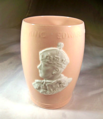 JOHNSON BROTHERS KING EDWARD VIII 1937 CORONATION SOUVENIR PINK BEVERAGE TUMBLER