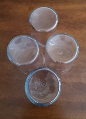 Flower Cut Clear 9 Oz Flat Tumbler Glass Set of 4