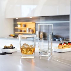 Collins Everyday Drinking Glasses Set of 16 Drinkware Kitchen Glasses for