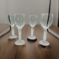Set of 4 Cristal D’Arques-Durand Millennium «2000» Water / Wine Goblet No Damage