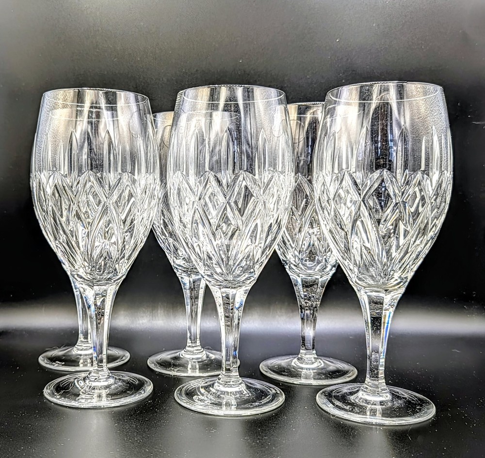 Marquis by Waterford Carnegie Crystal Iced Tea Glasses Set of 6 9″ Goblets