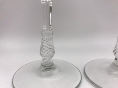 2 LIBBEY ROCK SHARPE DARTELLE 6″ WINE GLASSES Flowers Dots Lines (17-779A)