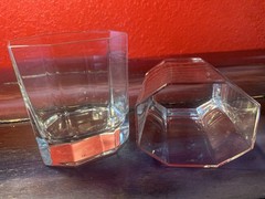 2 Rocks Glasses hexagonal Whisky Old Fashioned vintage Star Trek Like TNG DS9