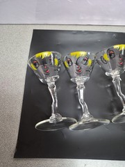 Vintage Beau Brummell TIPSY Martini Cocktail Glasses Set of 4 – 3 Signed Gay Fad