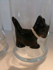 Vtg Scotch Whiskey Old Fashioned Traditional Glass With Scottish Terrier 3D 1979