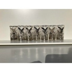 MCM Rockwell Sterling Silver Overlay Set of 7 Glasses 4.75″H X 2.5″D