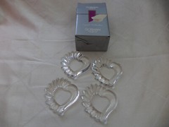 Gorham Crystal Esprit Napkin Rings, Set of 4 Heart Shaped C341