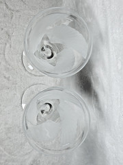 2 LENOX Crystal Made in USA Frosted Glass FANLIGHT Pattern 8 5/8″ Water Goblets