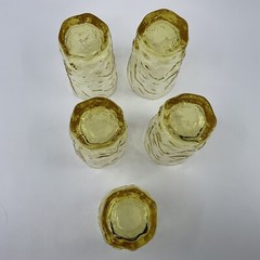 Set of 5 Seneca Glass Driftwood Casual 6 oz Juice Glasses In Pineapple 4 1/8” T