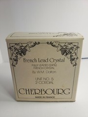 NOS SET OF 2 CHERBOURG 4.5″ TALL FRENCH LEAD CRYSTAL UNIT No. 5 CORDIAL GLASSES