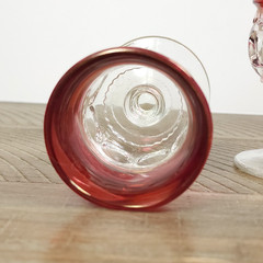 MCM Vintage Set Of 4 Ruby Red Flash Kings Crown Thumbprint Glass Cordial Goblets