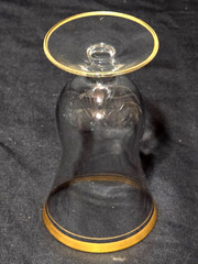 Glastonbury-Lotus Yukon Gold Juice Cocktail Glasses – Set of 4 + Free Spare