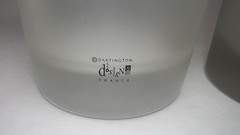 Set of 3 Dartington Designs France Frosted Tumblers Cat Alligator Dog 3.75” Tall