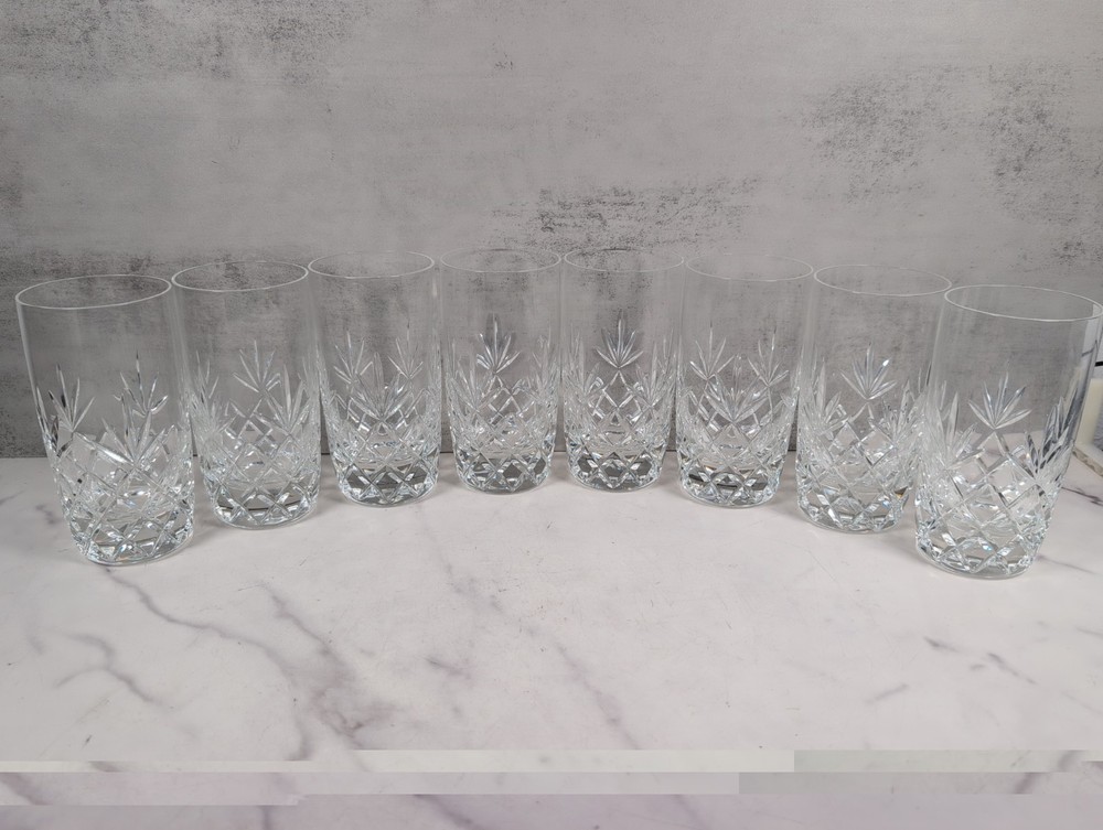 Vintage Lenox Crystal Charleston 6″ Highball Tumbler 12 oz Glasses Set of 8