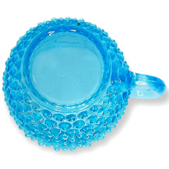 Antique Dew Drop Hobnail Double Eye Blue Cup Columbia Glass 2.75inX2.5in USA