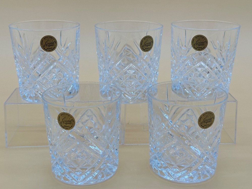 VINTAGE France Cristal D’Arques-Durand Deauville Old Fashioned Glasses SET OF 5