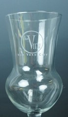 Set Of 4 Poco Grande Shape Wine Glasses w/ «The View New York City» 14 oz
