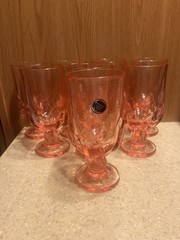 Set Of 8 Franciscan Cabaret Pink Ice Tea Goblets In Original Box