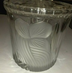 Vintage Action 24% Lead Frost Crystal Glass Biscuit Barrel Paradise W. Germany