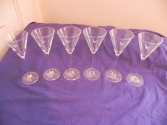 Grey Goose Etched Vodka Martini 7 1/2″ Tall Clear Stemware, Set of 6