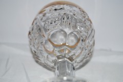Vintage Anna Hutte Bleikristall Lead Crystal Wine Glasses Gold Rim Rose Set of 6