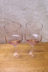 Sasaki Harmony Coral Pink 6 7/8 » Water / Wine Glass Goblets Set of 2