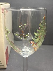 Vintage Spode Christmas Tree All Purpose Wine Glasses Set of 4 In Original Box