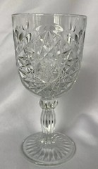 Libbey American Brilliant Goblet 7 1/8” David Star Pressed Cut Glass Water Wine
