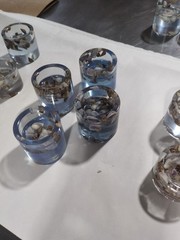 Lot Of Four 4x Handmade Mini Candle Holders Shell Sea Life Design New