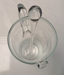 Vintage Martini Cocktail Pitcher With Stirrer Sleek Modernist Clear Glass 11″