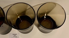 4 Anchor Hocking Linden Smokey Brown Tawny Glass Flared Tumblers Lowball Vintage