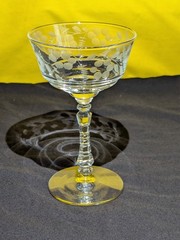 Libbey Rock Sharpe HALIFAX Etched Crystal Stemware Champagne/Cocktail Glasses